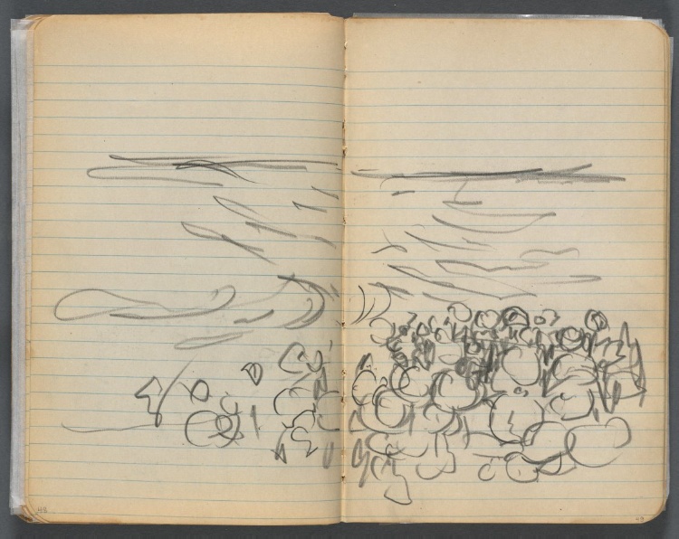 Sketchbook, page 048 & 49: Beach View 