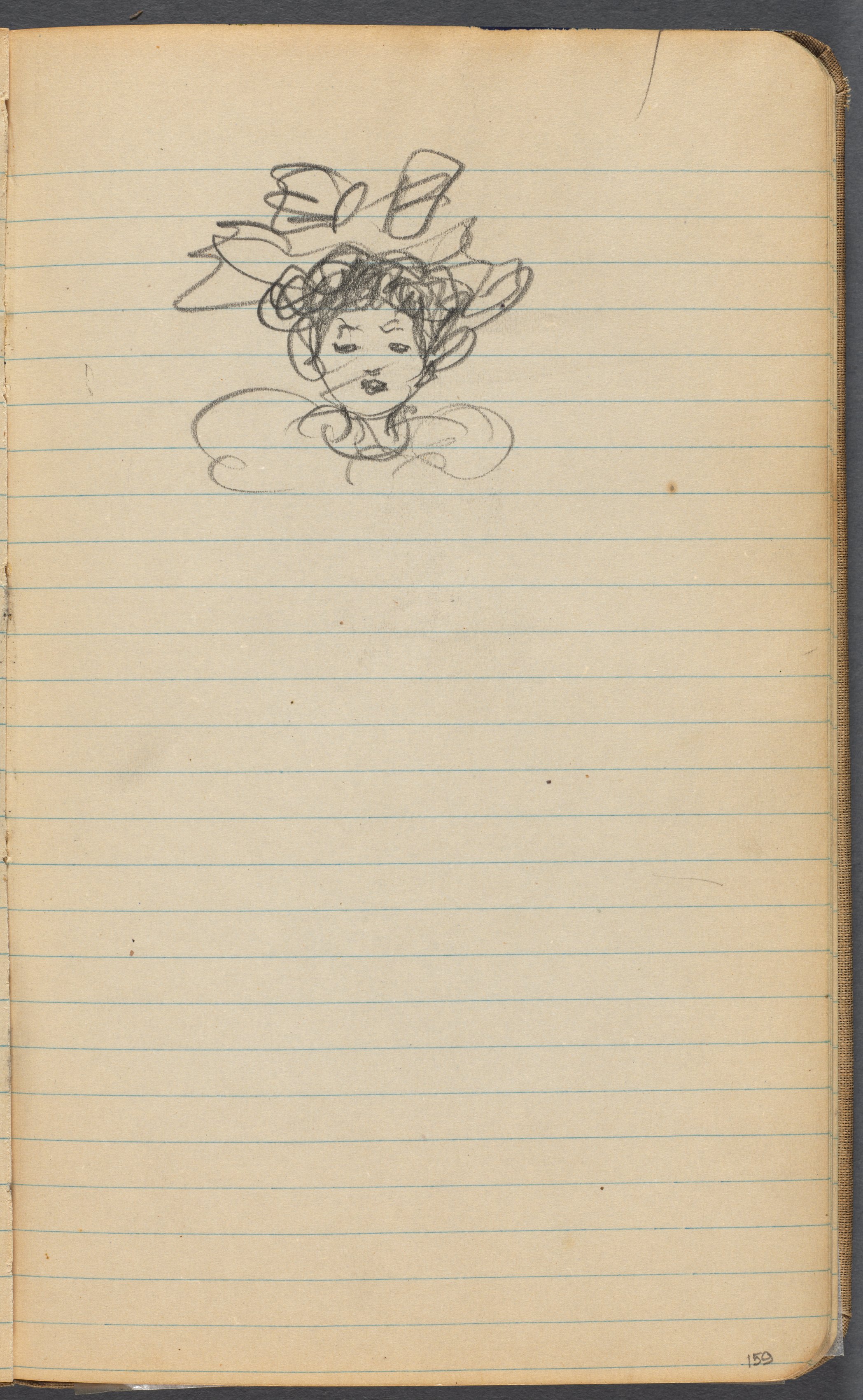 Sketchbook, page 159: Head of a Woman 