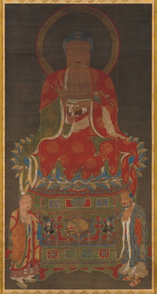Shakyamuni with two attendants