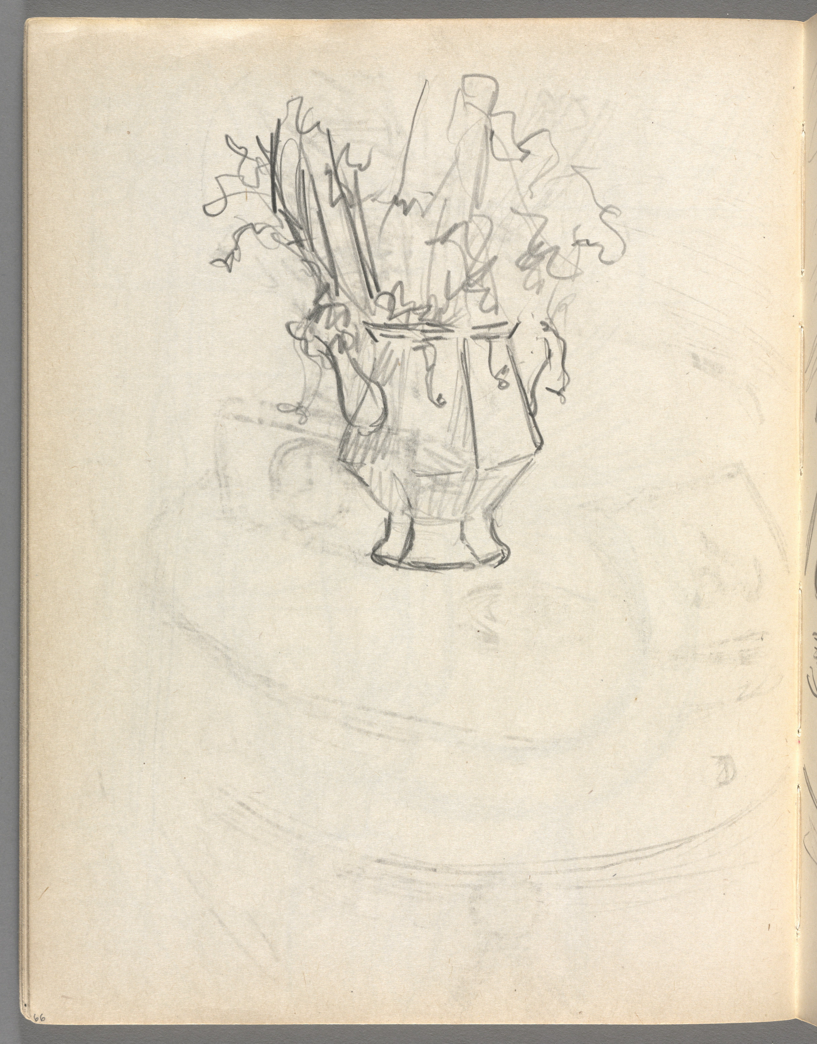 Sketchbook No. 6, page 66: Pencil Vase with plants