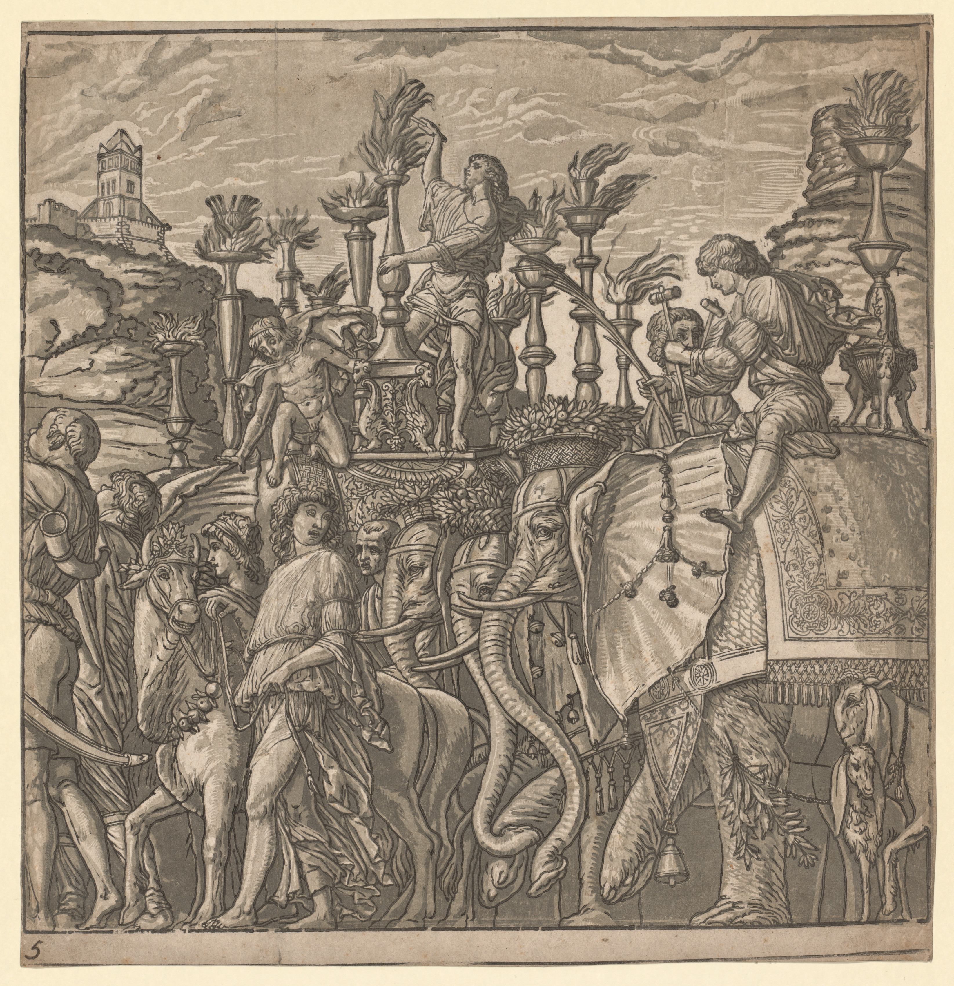 The Triumph of Julius Caesar: Elephants Carrying Torches