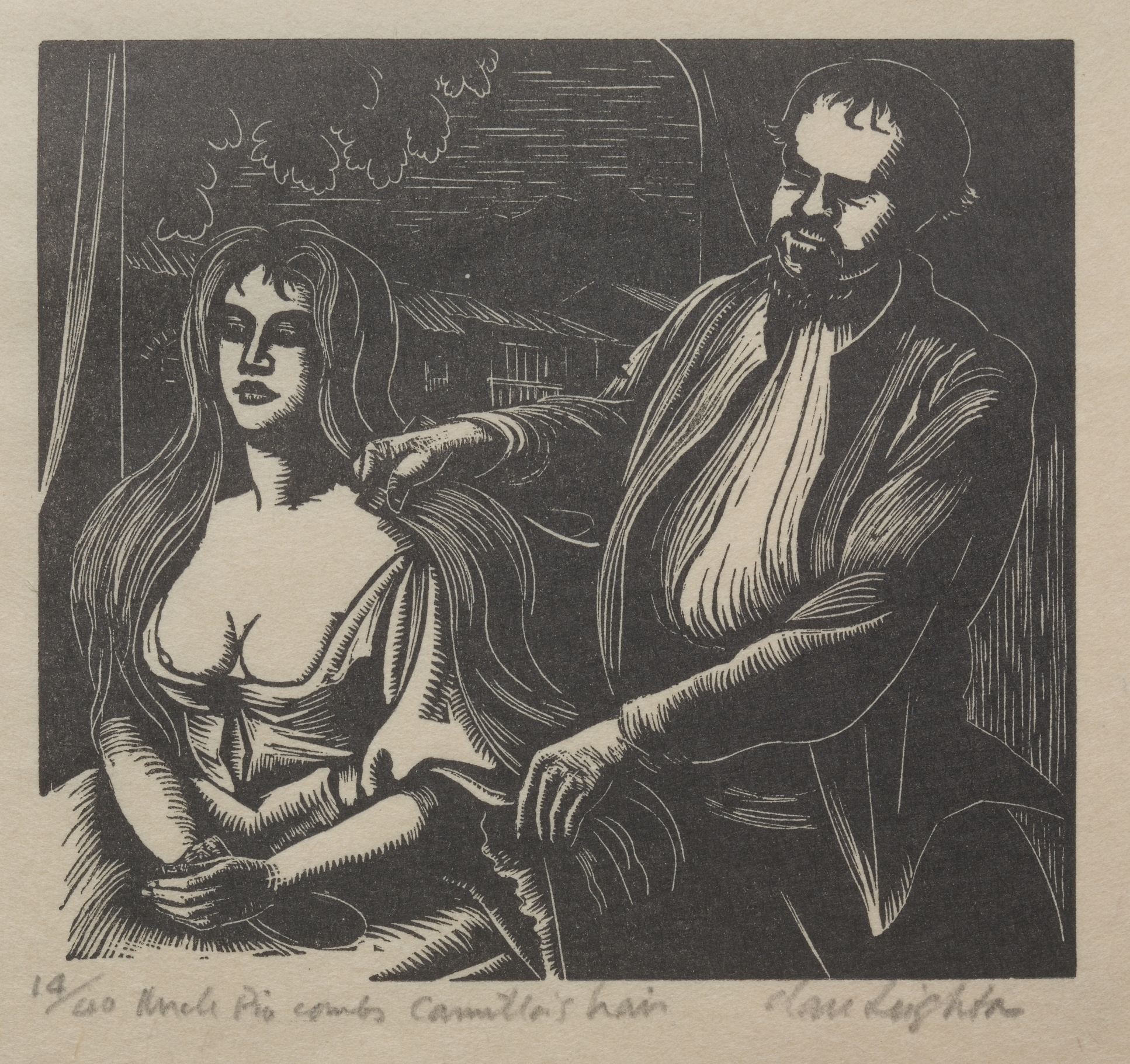 Uncle Pio and Camila (illustration for The Bridge of San Luis Rey by Thornton Wilder)