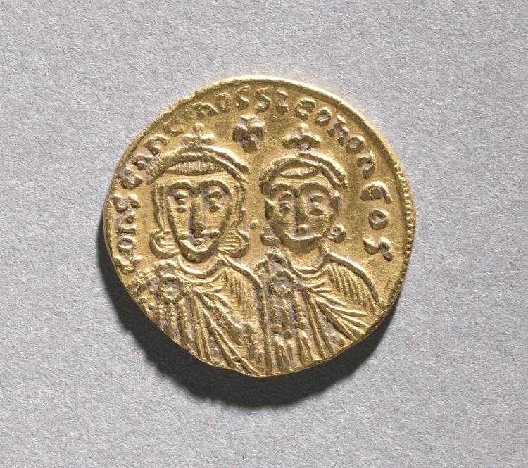 Solidus wtih Leo IV the Khazar and His Father Constantine V Copronymus (reverse)