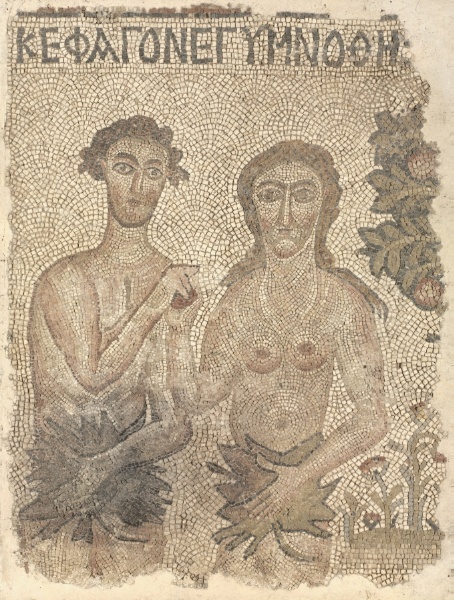 Fragment of a Floor Mosaic: Adam and Eve