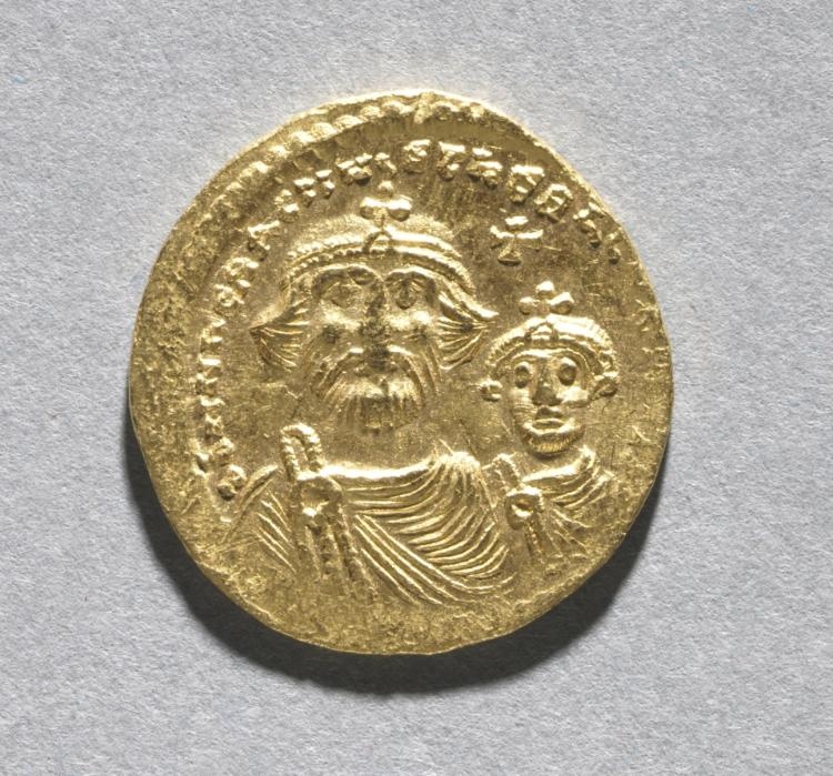 Solidus with Heraclius and his Son Heraclius Constantine (obverse)