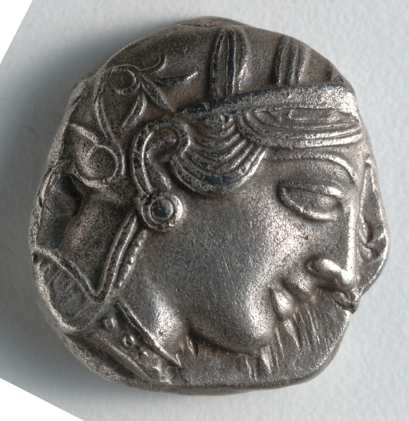 Tetradrachm: Head of Athena, r. (obverse)