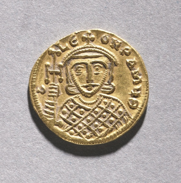 Solidus with Leo IV the Khazar and His Father Constantine V Copronymus (obverse)