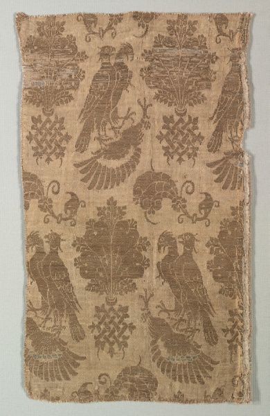 Gold-patterned Silk with Falcons and Heraldry