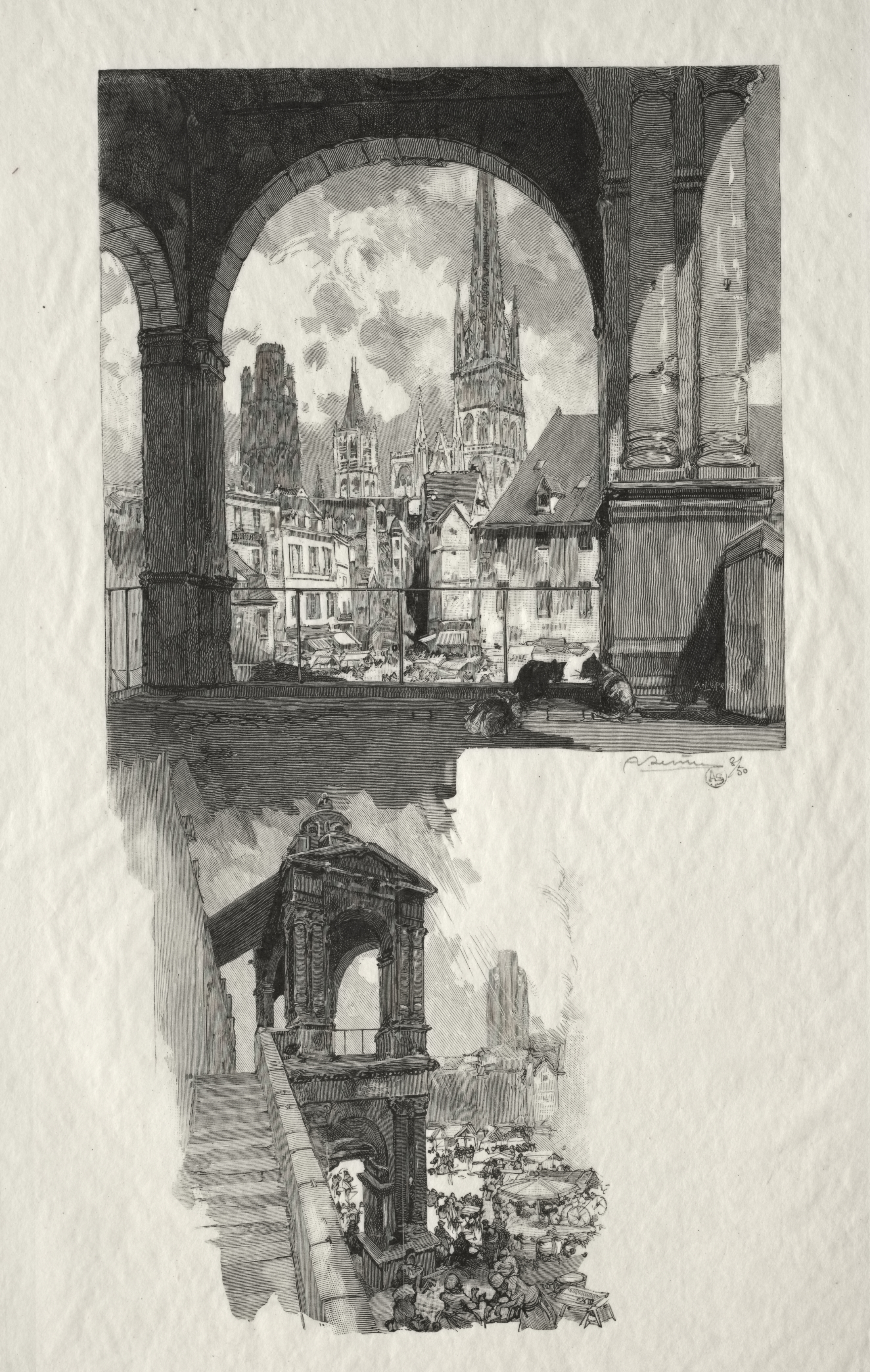 Rouen Illustré:  Place de la Haute Vieille Tour; Edicule de la Fierte