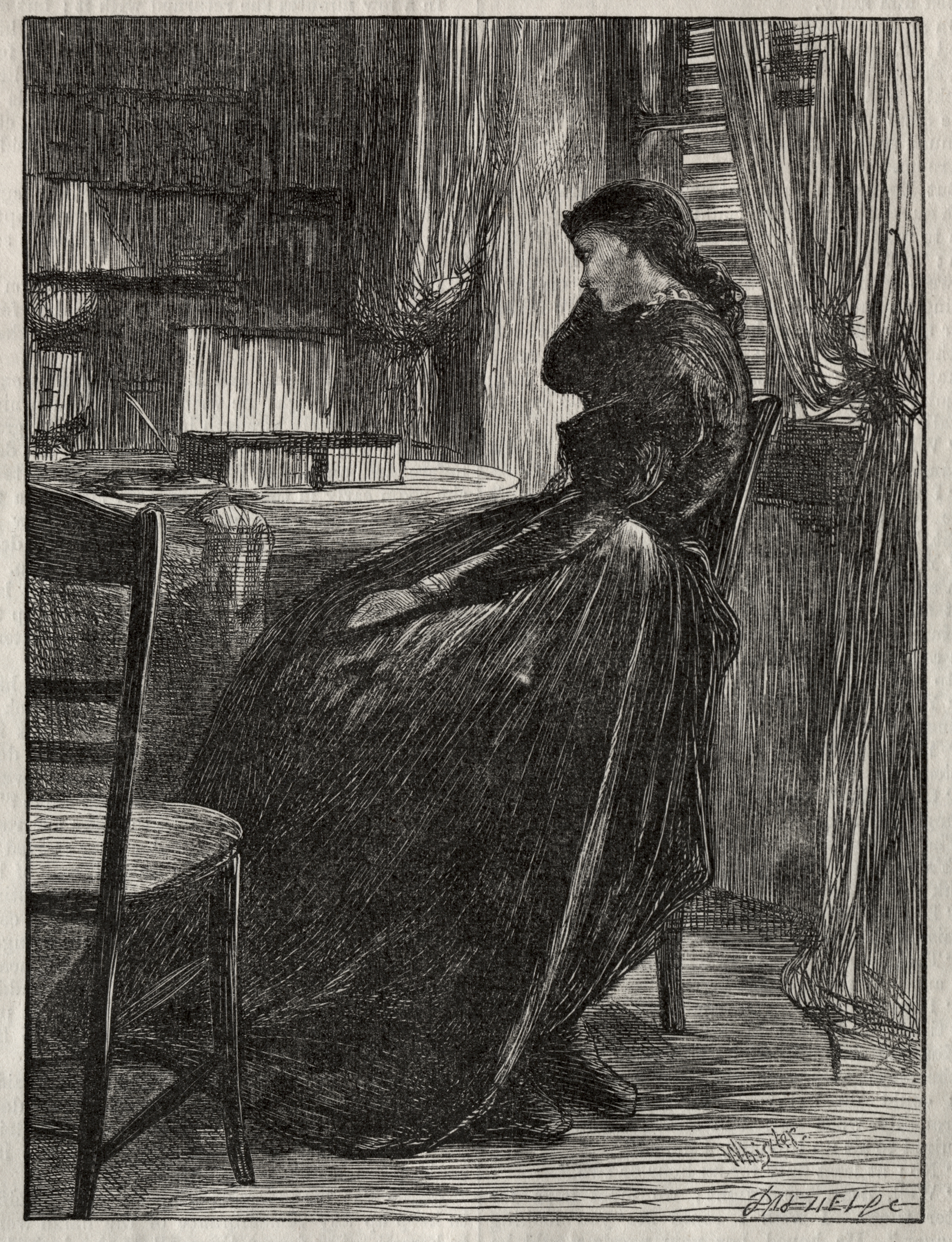 The Trial Sermon, Joanna Douglas at Her Desk