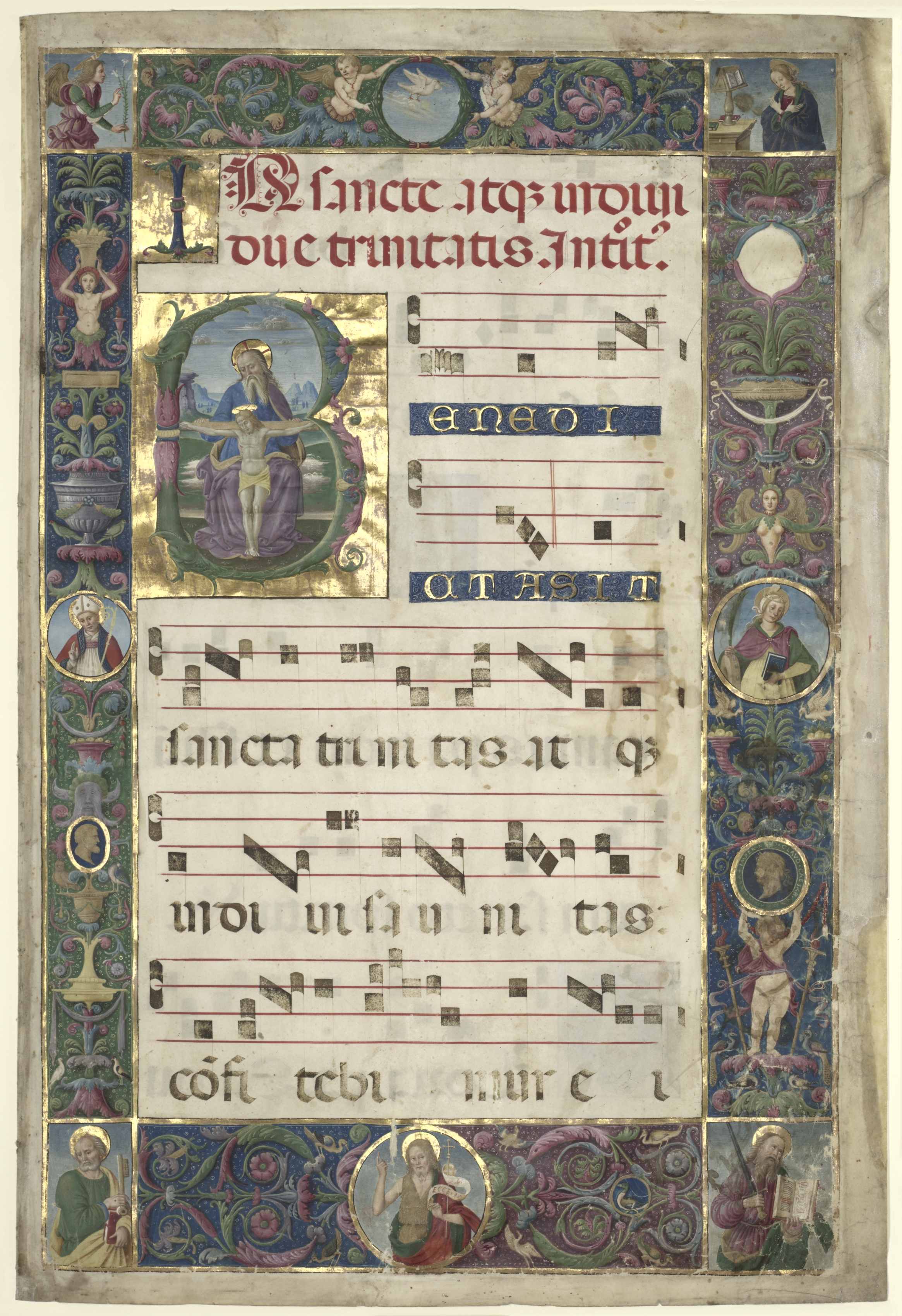 The Trinity:  Leaf from a Gradual with Initial B