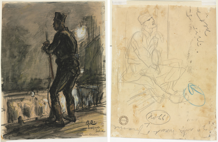Serbia, My Dear Mother (recto); Seated Soldier (verso)