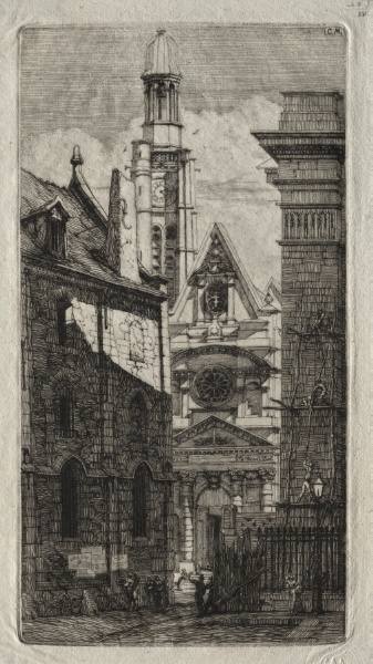Etchings of Paris:  Church of St. Stephen of the Mount