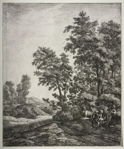 Six large upright landscapes with scenes from Ovid's Metamorphoses: Mercury and Argus