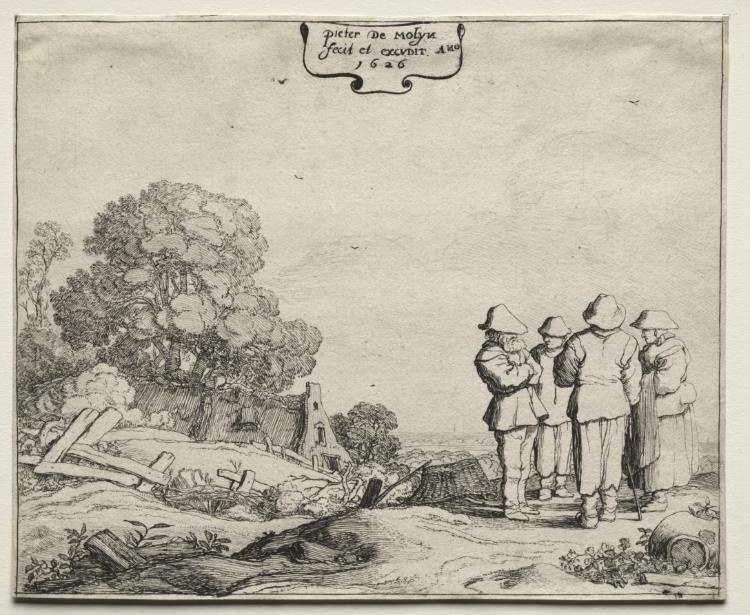 Landscape with Four Peasants Conversing