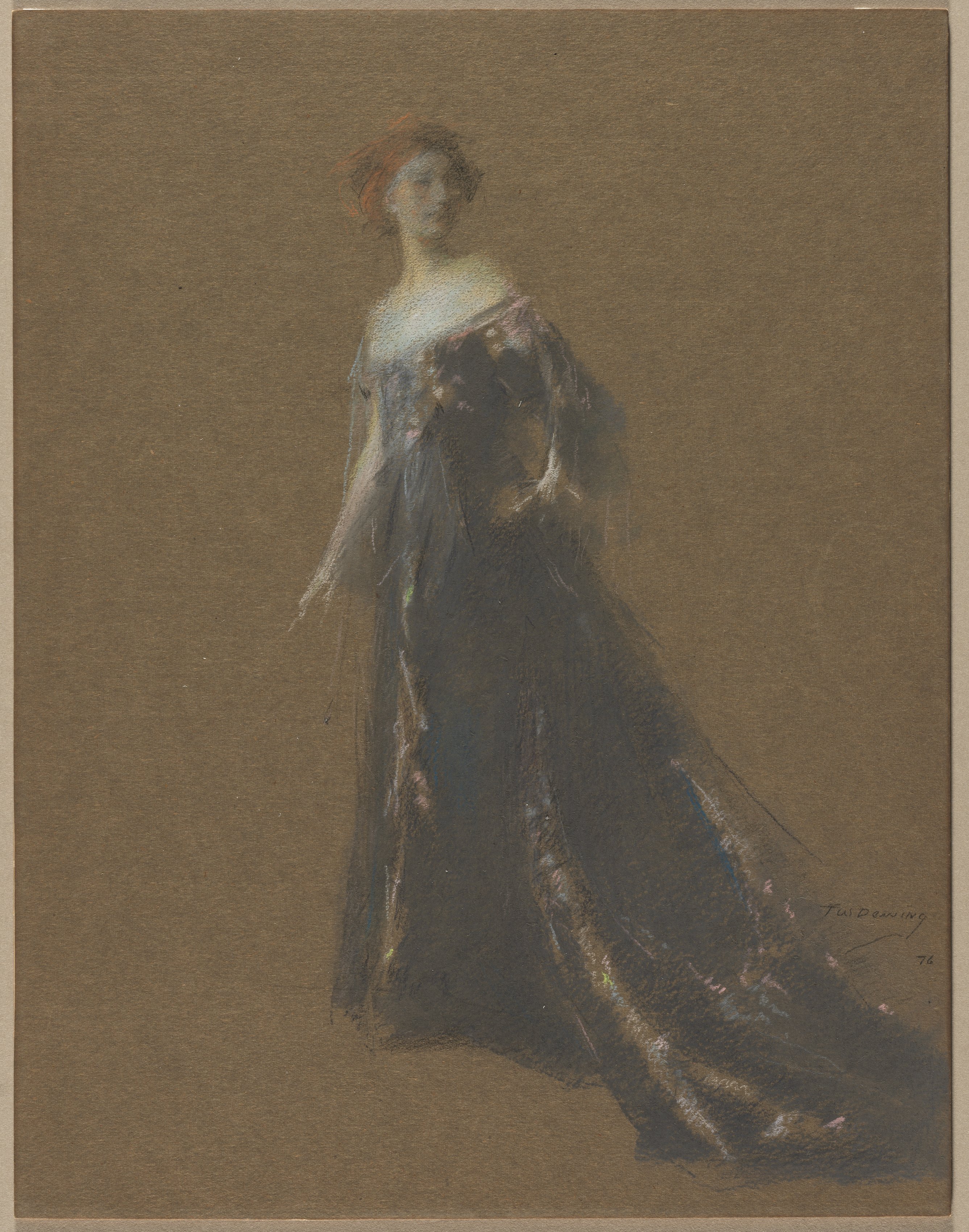 Standing Woman in a Black Gown