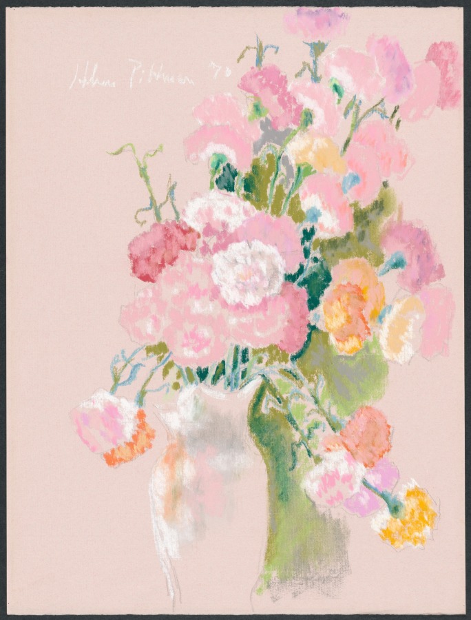 Carnations in a White Pitcher, Hobson Pittman, 1970