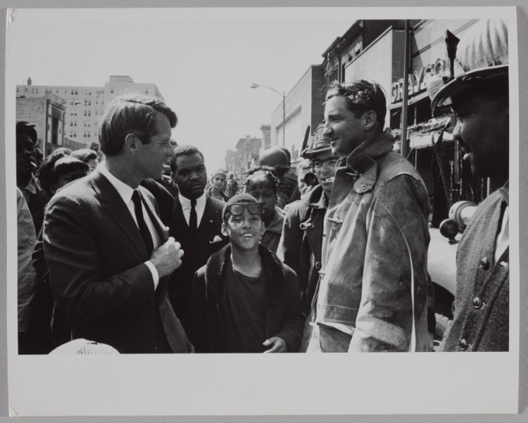 Robert Kennedy Speaking to Firefighters After the Assassination of Martin Luther King