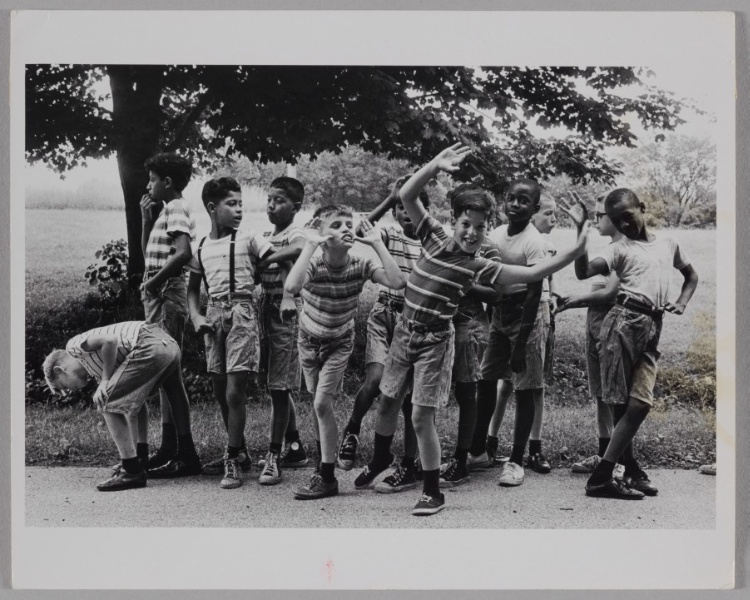 Group of Poor White and Black Boys at Summer Camp, New York State, USA