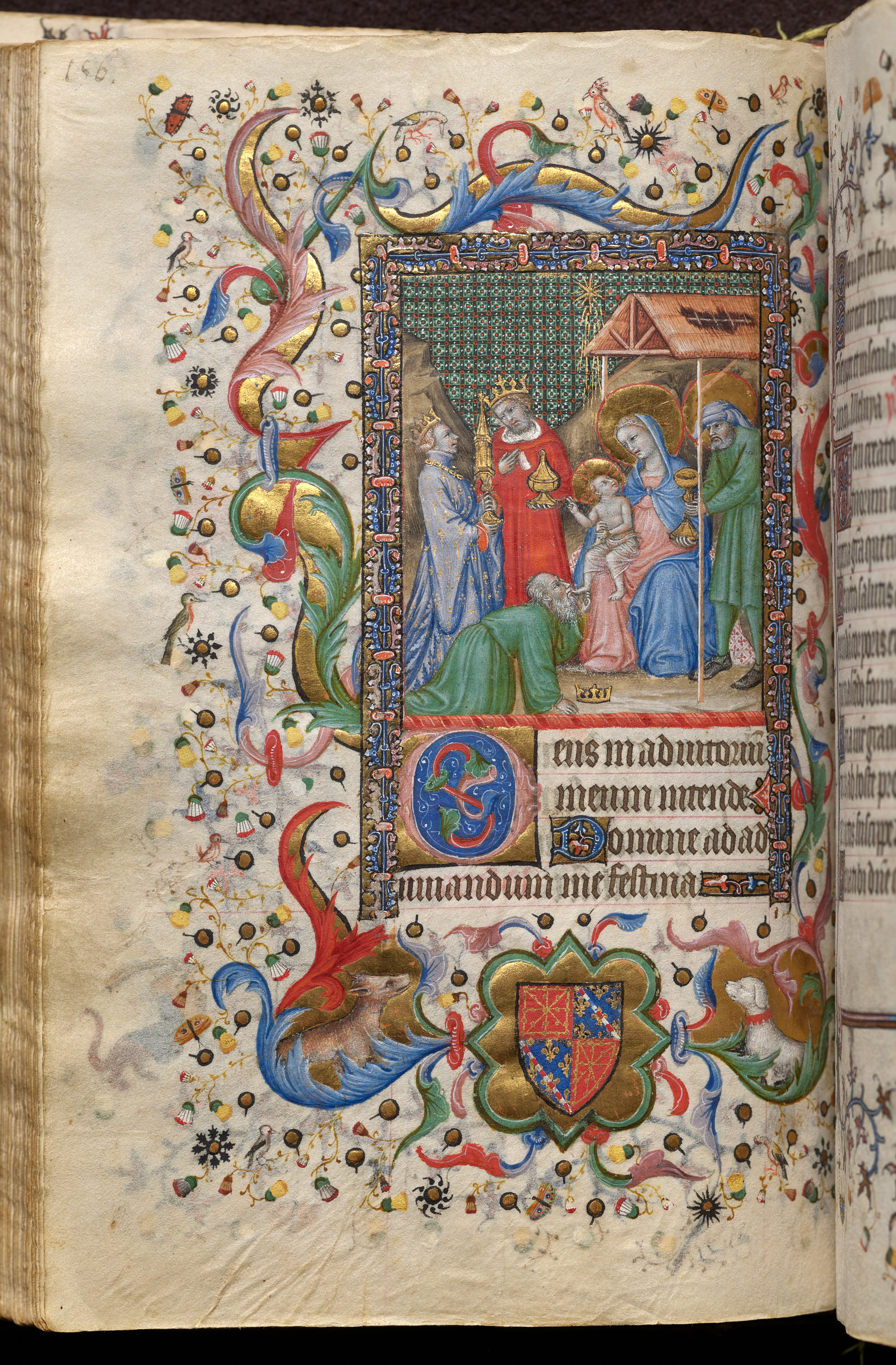Hours of Charles the Noble, King of Navarre (1361-1425): fol. 78v, Adoration of the Magi (Sext)