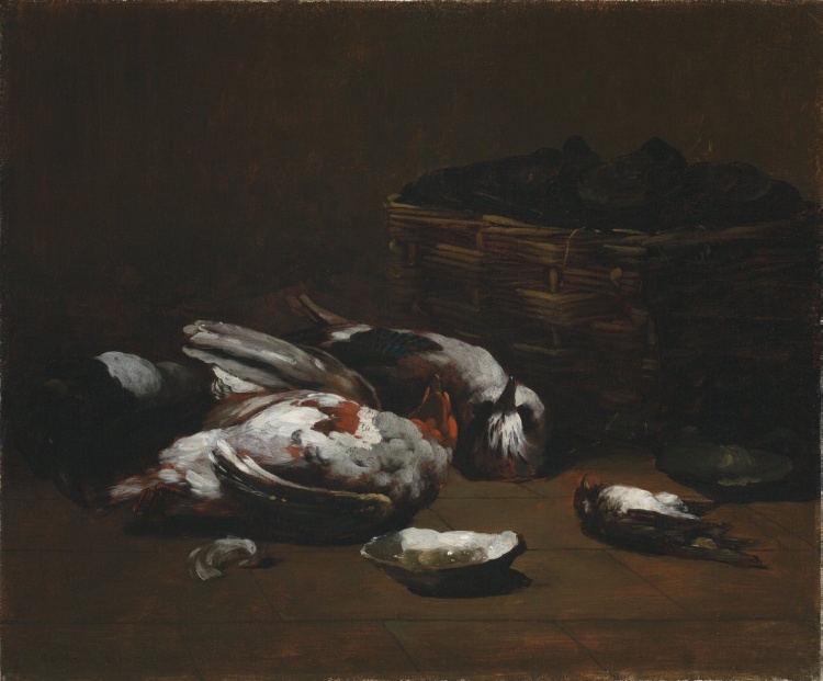 Still Life with Dead Birds and a Basket of Oysters