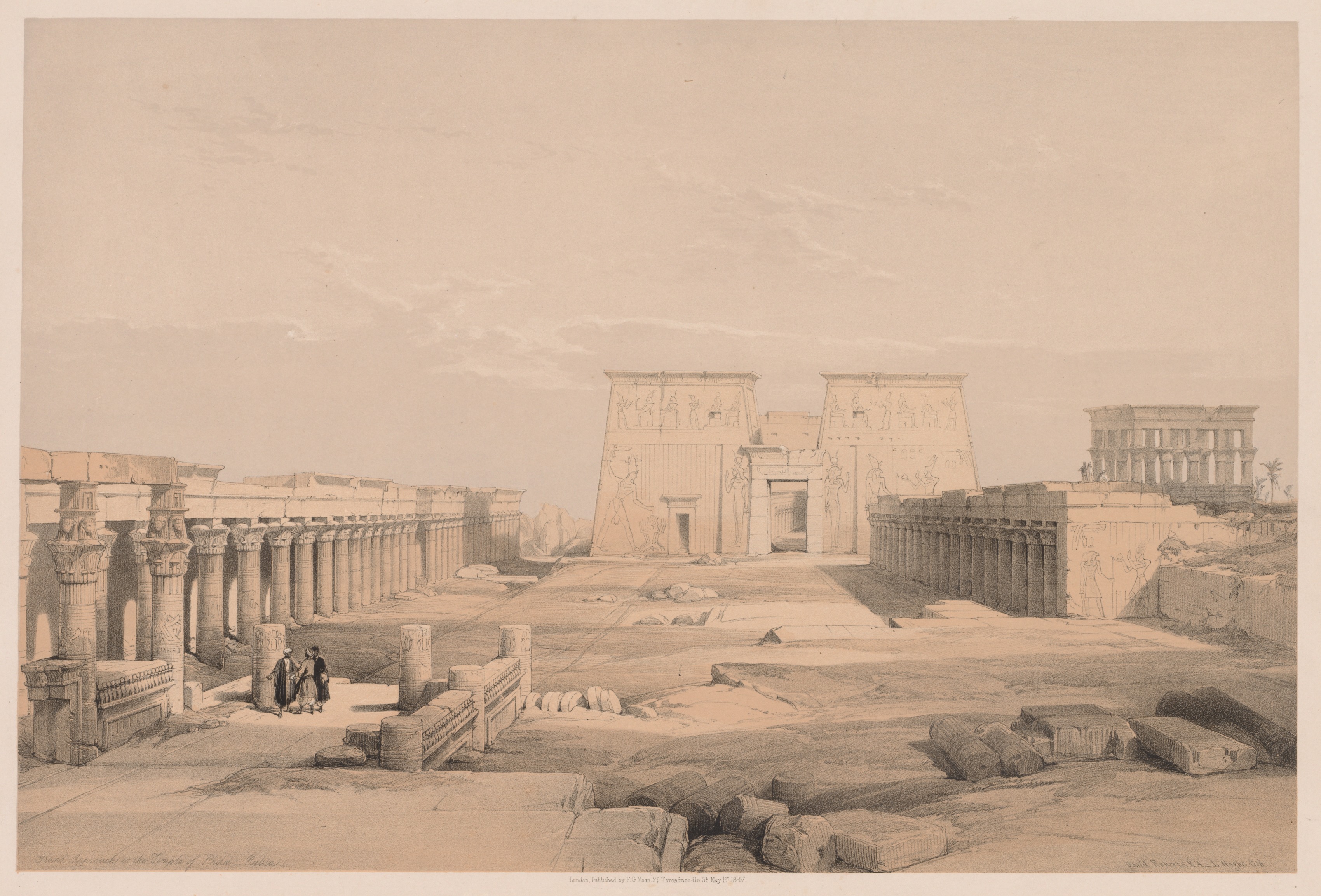 Egypt and Nubia:  Volume I - No. 42, Grand Approach to the Temple of Philae, Nubia