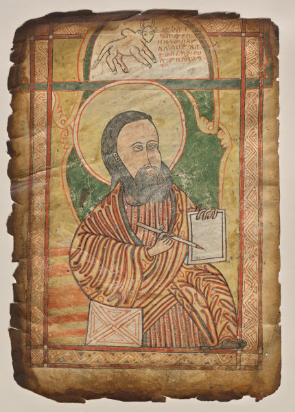 Single Leaf from a Gospel Book with a  Portrait of Saint Luke