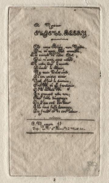 Verses to Eugène Bléry
