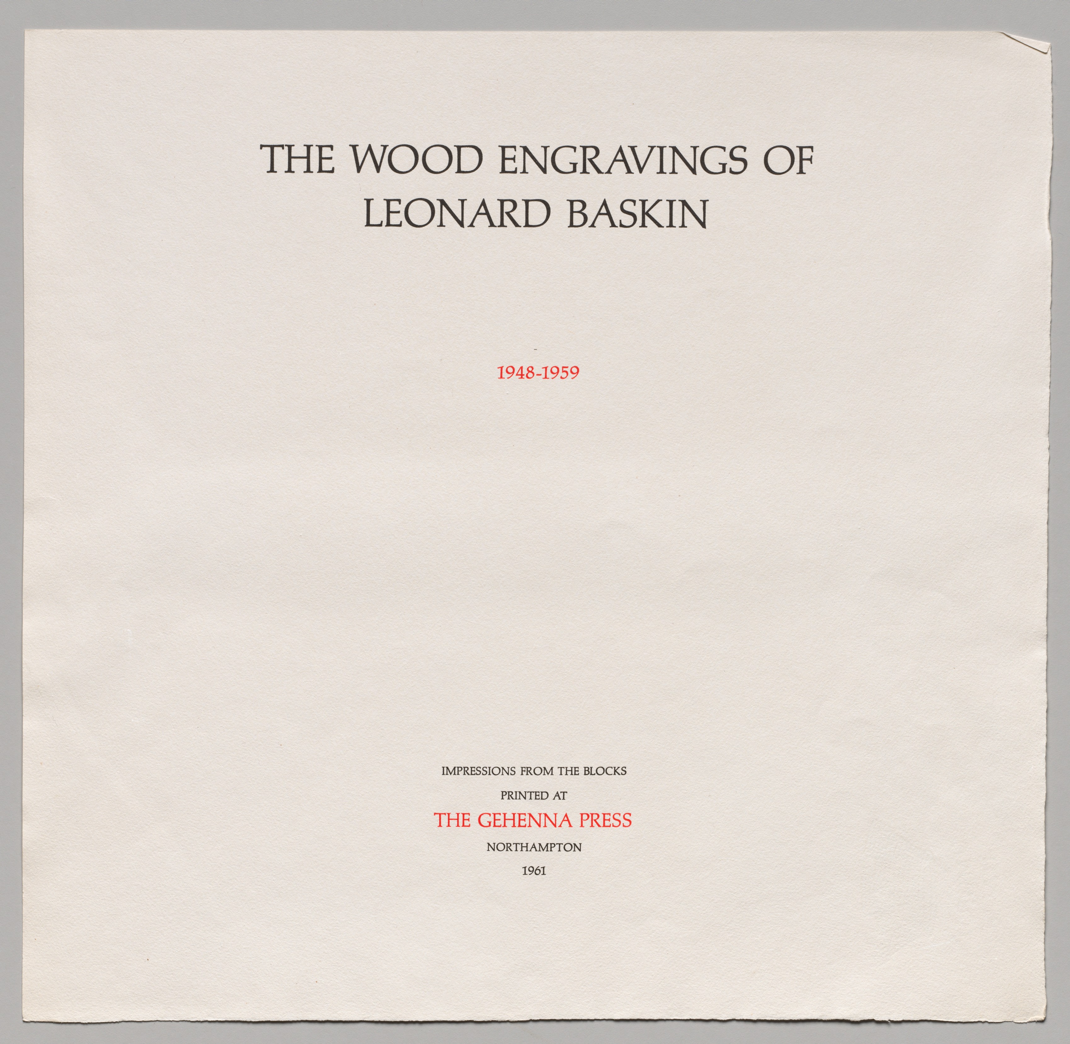 The Wood Engravings of Leonard Baskin