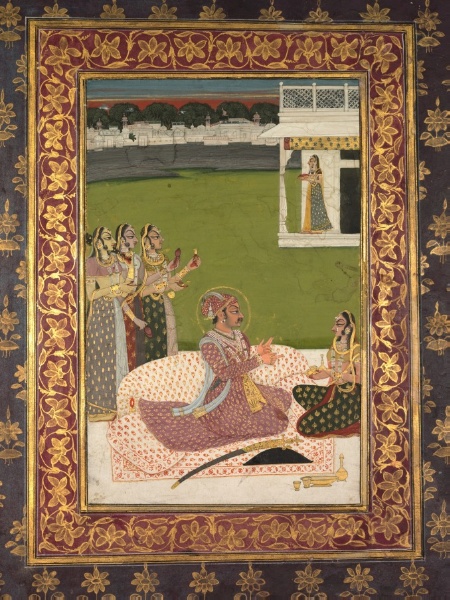 Portrait of Maharaja Savant Singh with Consort, Bani Thani