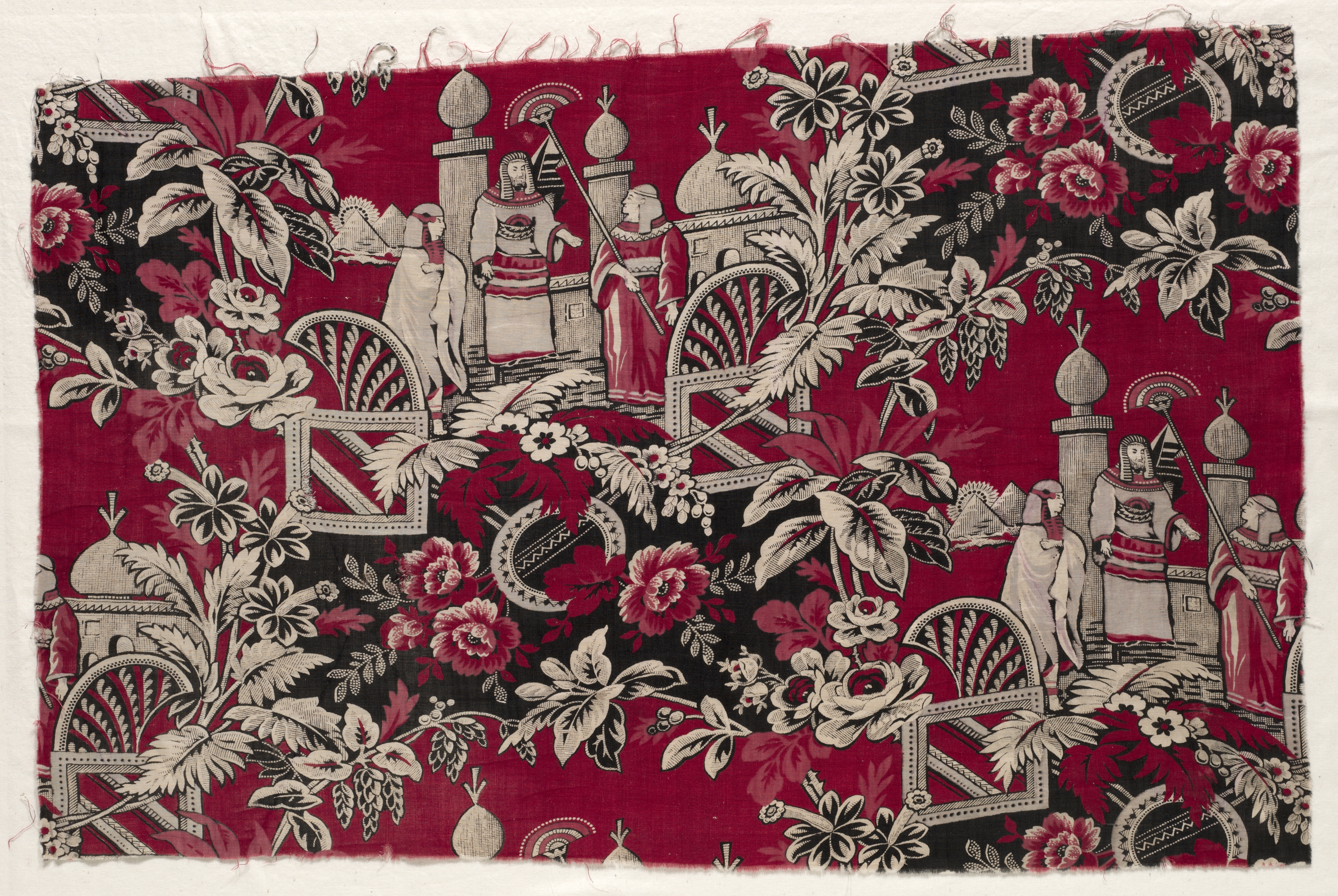 Printed Cotton with Egyptian Scene