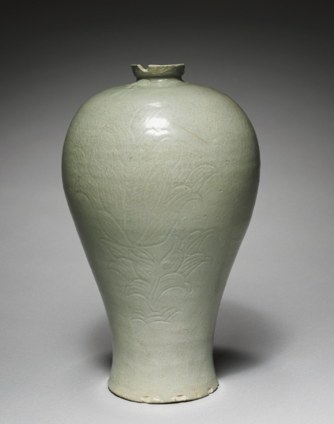 Prunus Vase with Incised Peony Design