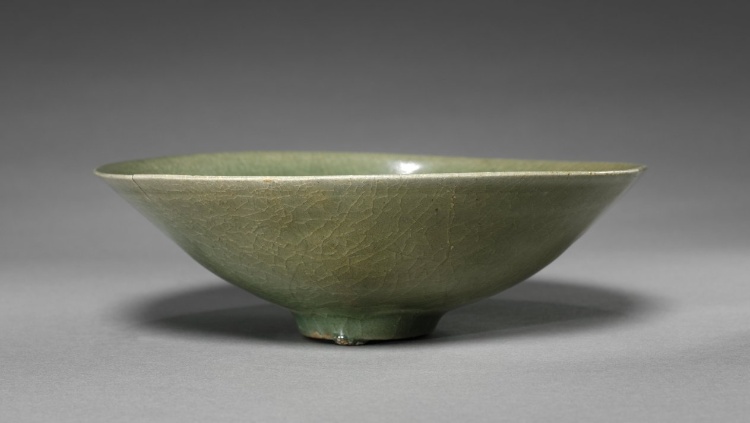 Bowl with Floral Scroll Design in Relief