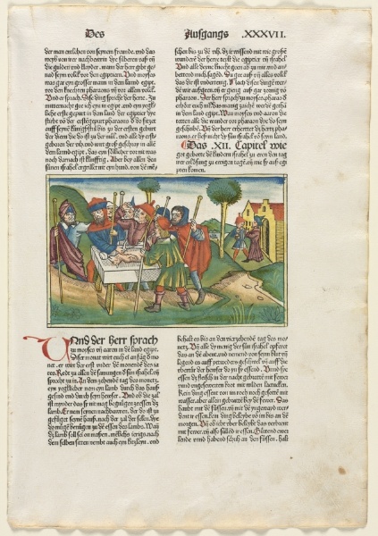 Offering of the Paschal Lamb from the German Bible published by Anton Koberger, Nürnberg