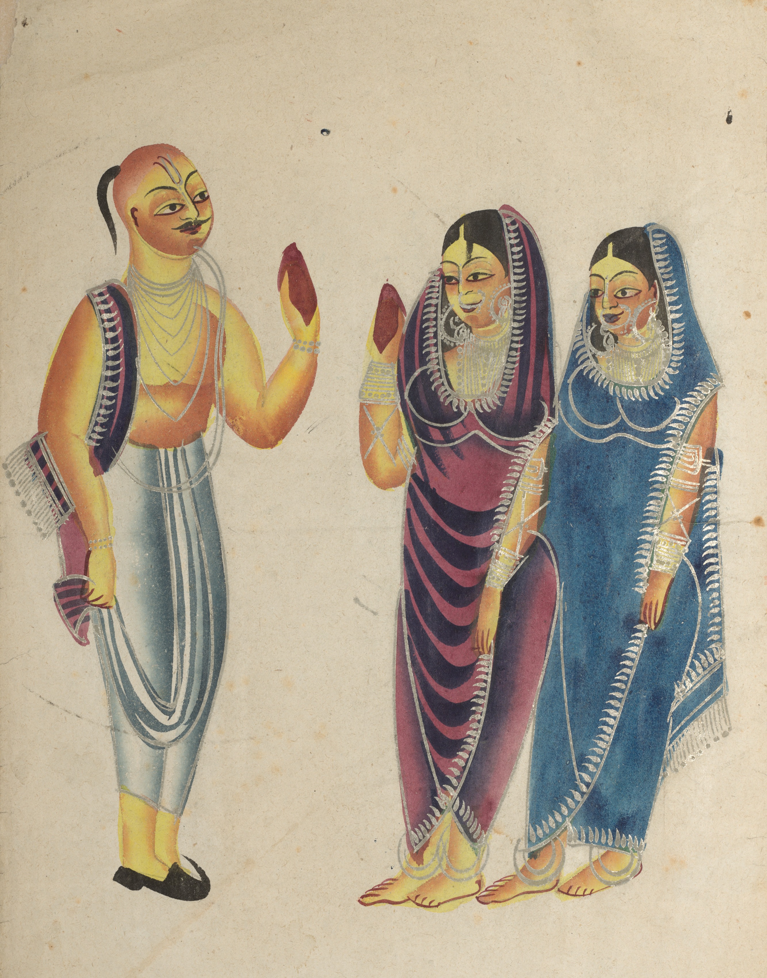 Vaishnava Devotee with Two Women