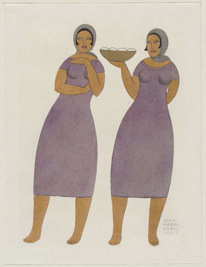Two Girls with Bowl of Eggs, Carlos Mérida, 1925