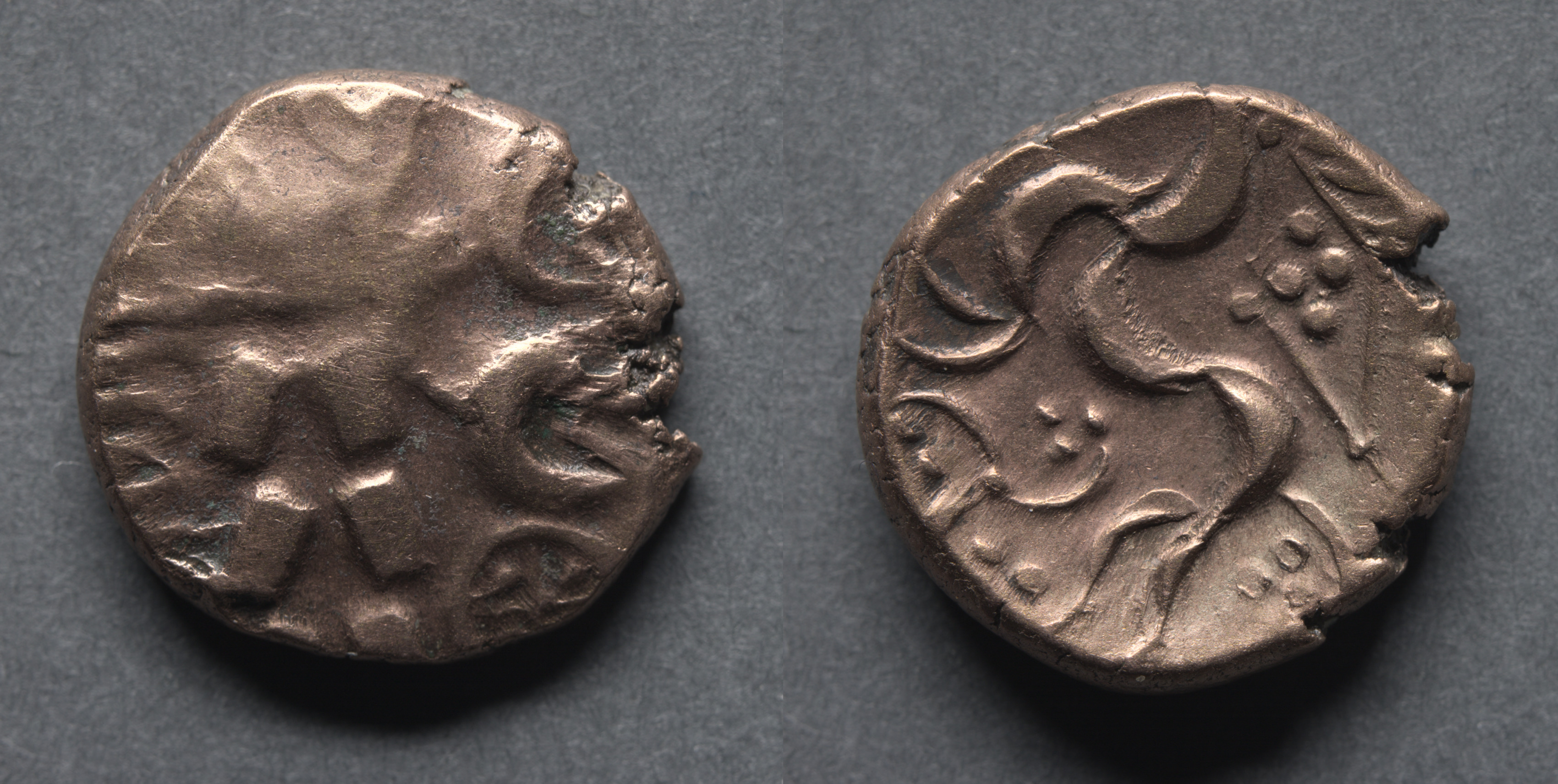 Stater: Wreath, Crescents, and Wheel (obverse); Horse and Diamond (reverse)
