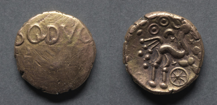 Stater: BODVOC on plain field (obverse); Horse, Wheel, and Crescent (reverse)