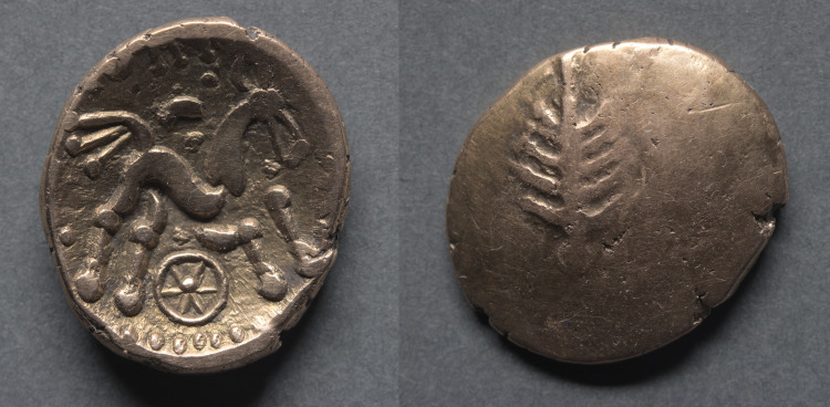 Catti Stater: Tree Symbol on Plain Field (obverse); Horse and Wheel (reverse)