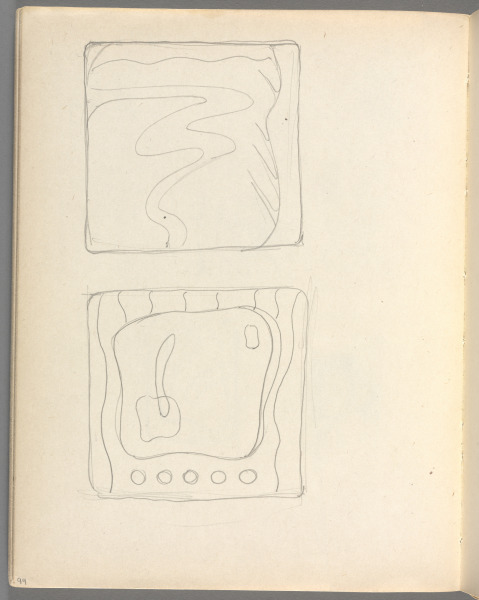 Sketchbook No. 6, page 94: Pencil 2 abstract designs for enamels