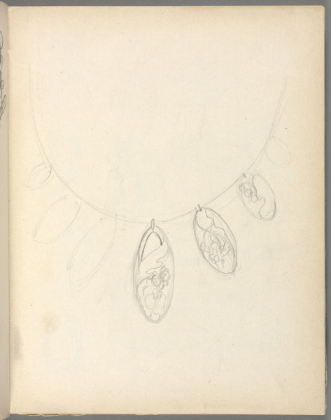 Sketchbook No. 6, page 89: Pencil design for a necklace
