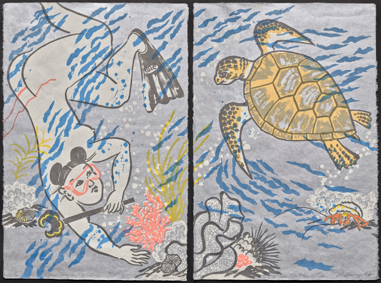 Manjusuri and Sea Turtle