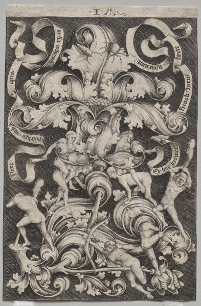 Upright Ornament with Eight Naked Men