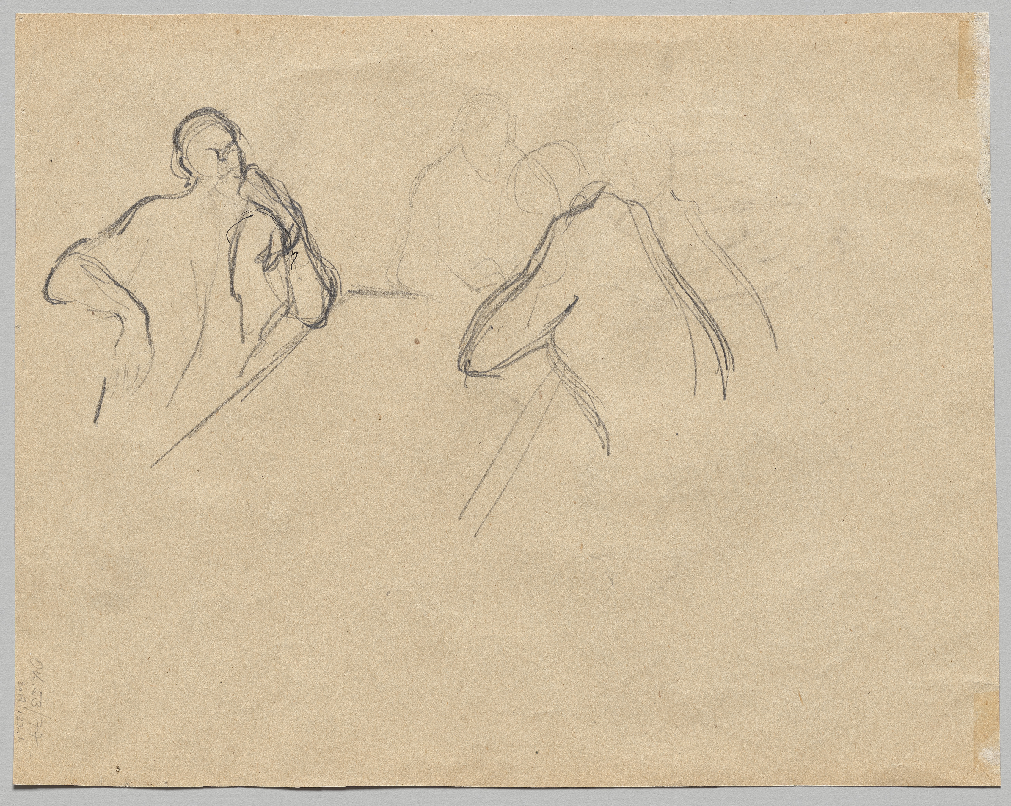 Budapest Ghetto Series 1944: Four Figures Seated at a Table (verso)