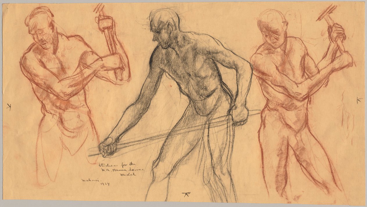Study for M. A. Hanna Company Service Medal, Mahonri MacIntosh Young, 1924