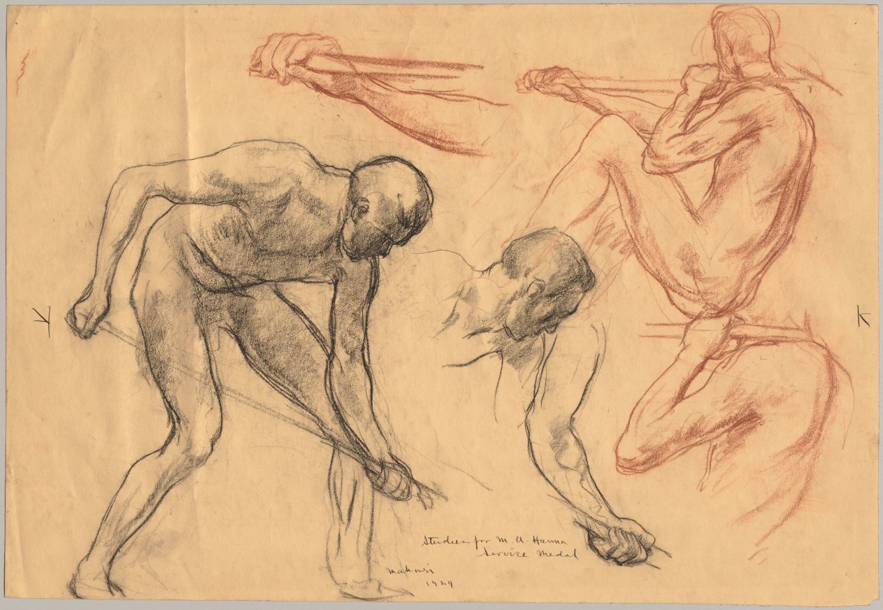 Study for M. A. Hanna Company Service Medal, Mahonri MacIntosh Young, 1924