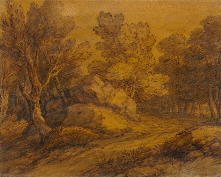 Scene with a Road Winding through a Wood