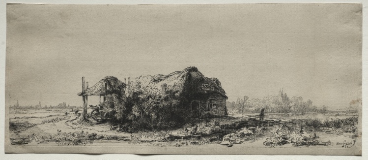 Landscape with a  Cottage and Hay Barn: Oblong