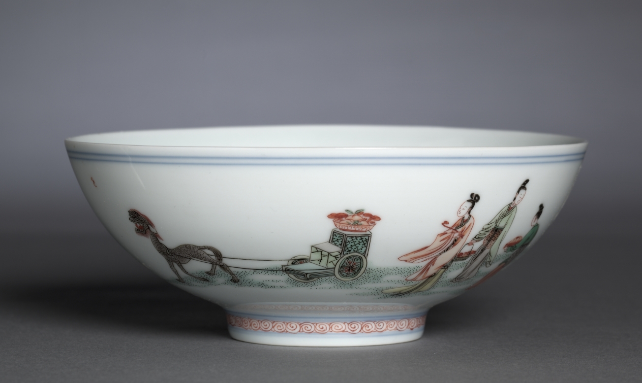 Bowl with Xiwangmu and Attendants