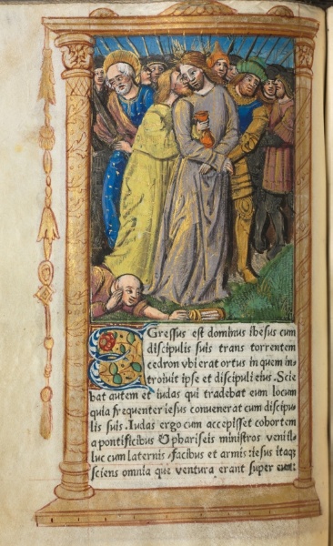 Printed Book of Hours (Use of Rome): fol 20v, Christ in Gethsemane
